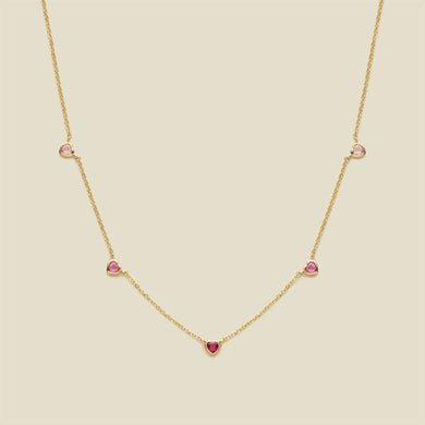 Ombre Pink Heart Necklace