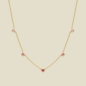 Ombre Pink Heart Necklace