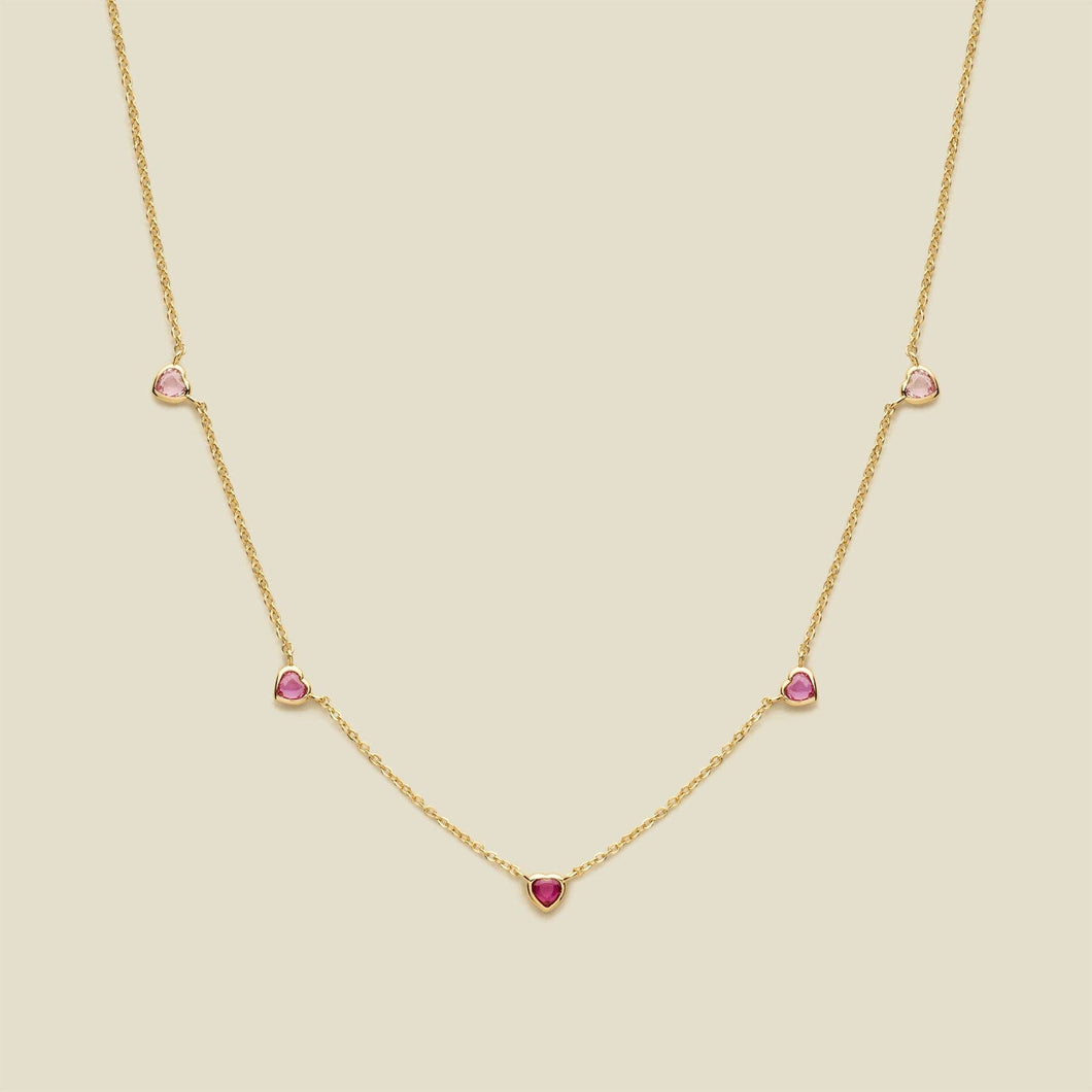 Ombre Pink Heart Necklace