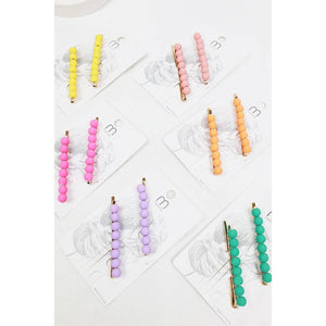 Matte Beaded Bobby Clips