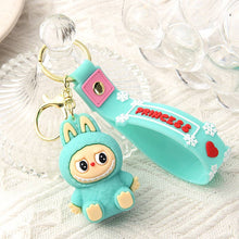 Load image into Gallery viewer, Cute Silicone Cartoon Keychain – Labubu Bag &amp; Car Charm Gift