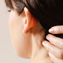 Load image into Gallery viewer, Pearl Chain Huggie Studs