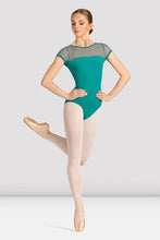 Load image into Gallery viewer, Ladies Mirella Celeste Short Sleeve Printed Leotard