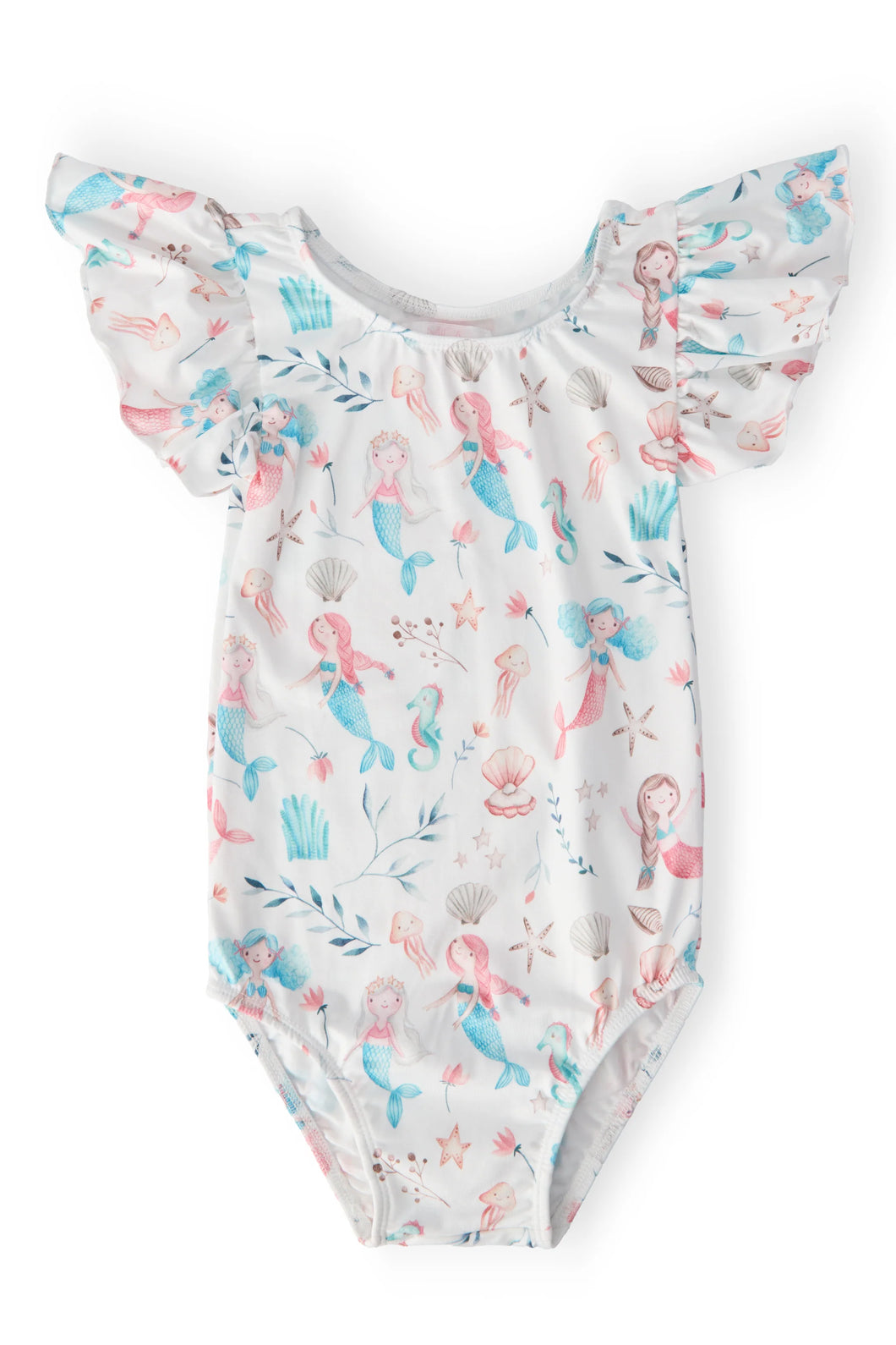 Mila & Rose MERMAID FRIENDS S/S FLUTTER SLEEVE LEOTARD