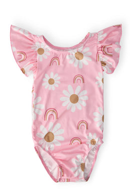 Mila & Rose YOU ARE MY SUNSHINE S/S FLUTTER SLEEVE LEOTARD