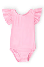 Load image into Gallery viewer, Mila &amp; Rose BUBBLEGUM PINK S/S FLUTTER SLEEVE LEOTARD