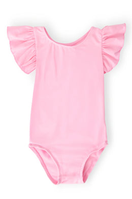 Mila & Rose BUBBLEGUM PINK S/S FLUTTER SLEEVE LEOTARD