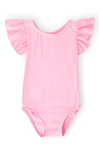 Mila & Rose BUBBLEGUM PINK S/S FLUTTER SLEEVE LEOTARD