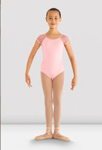 Load image into Gallery viewer, Girls Heart Mesh Cap Sleeve Leotard SKU: CL8192