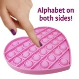 Happy Kids Pink Heart Push & Pop Fidget Toy with Alphabet Letters - Colorful Bubble Popping Silicone Sensory Toy