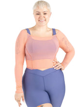 Load image into Gallery viewer, Capezio SUNSET NOSTALGIA DUSK LONGSLEEVE MESH TOP- 12247W