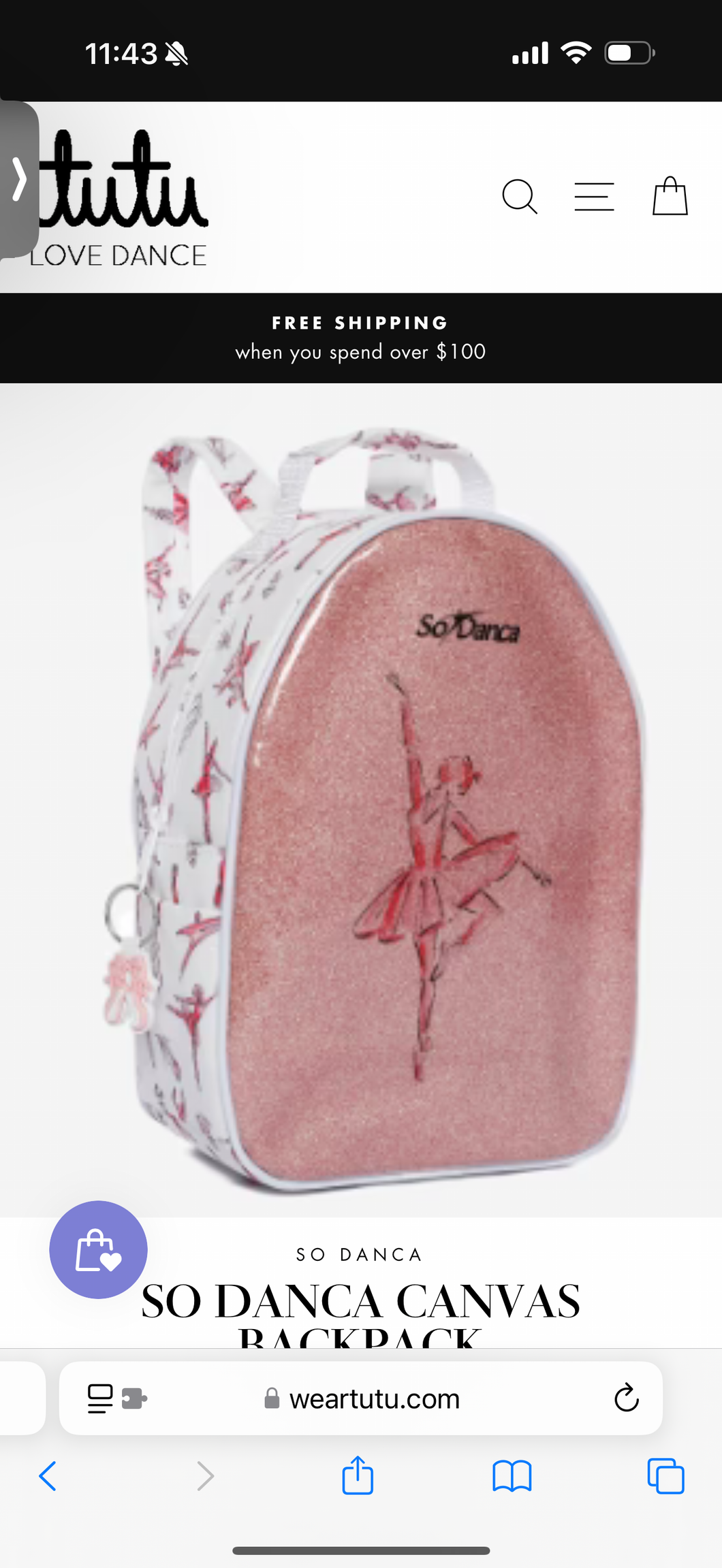 SO DANCA CANVAS BACKPACK