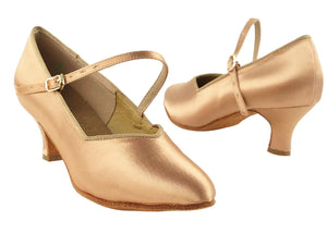 Very Fine S9138 Tan Satin Ladies Ballroom Shoe Tan Satin