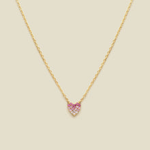 Load image into Gallery viewer, Cz Pink Pavé Heart Necklace