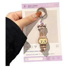 Load image into Gallery viewer, Labubu Lazy Yoga Series Plush Phone Strap