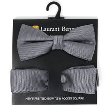 Load image into Gallery viewer, Poly Woven Men&#39;s Banded Bow Tie and Hanky Set - BTH6308