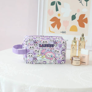 Cute Labubu Makeup Cosmetic Bag With Strap