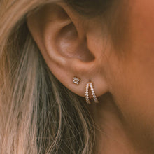 Load image into Gallery viewer, CZ Split Hoop Earrings