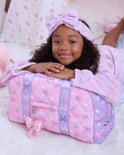 Load image into Gallery viewer, Quilted Ditsy Bow Print Medium Duffle Bag