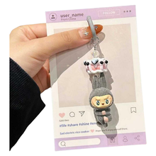 Load image into Gallery viewer, Labubu Lazy Yoga Series Plush Phone Strap