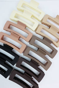 Matte Jumbo Cut Out Rectangle Hair Claw