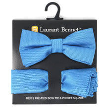 Load image into Gallery viewer, Poly Woven Men&#39;s Banded Bow Tie and Hanky Set - BTH6308