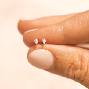 Luxe Pear Shaped Stud Earrings