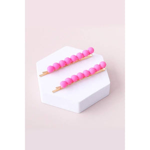 Matte Beaded Bobby Clips
