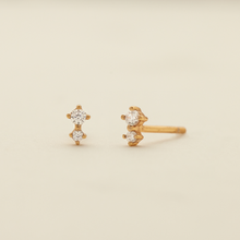 Load image into Gallery viewer, Luxe Double Stone Stud Earrings