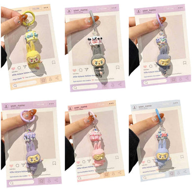 Labubu Lazy Yoga Series Plush Phone Strap