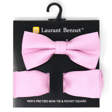 Load image into Gallery viewer, Poly Woven Men&#39;s Banded Bow Tie and Hanky Set - BTH6308
