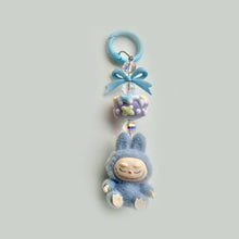 Load image into Gallery viewer, Flocked Mini Bow Cake Labubu Keychain Phone Bag Charm