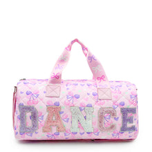 Load image into Gallery viewer, 'DANCE' Cherry Bow Printed Quilted Large Duffle Bag