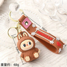Load image into Gallery viewer, Cute Silicone Cartoon Keychain – Labubu Bag &amp; Car Charm Gift