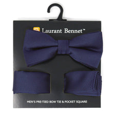 Load image into Gallery viewer, Poly Woven Men&#39;s Banded Bow Tie and Hanky Set - BTH6308