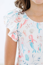 Load image into Gallery viewer, Mermaid Friends S/S Flutter Sleeve Leotard