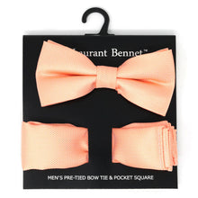 Load image into Gallery viewer, Poly Woven Men&#39;s Banded Bow Tie and Hanky Set - BTH6308