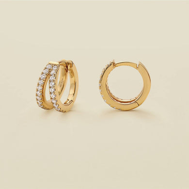CZ Split Hoop Earrings