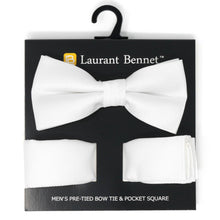 Load image into Gallery viewer, Poly Woven Men&#39;s Banded Bow Tie and Hanky Set - BTH6308