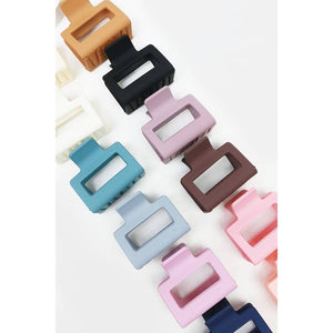 Matte Color Rectangle Medium Hair Clip