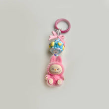 Load image into Gallery viewer, Flocked Mini Bow Cake Labubu Keychain Phone Bag Charm