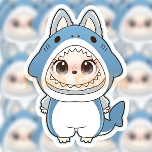 Shark Labubu Vinyl Sticker