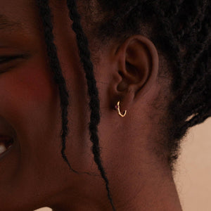 Pink Heart Huggie Hoop Earrings