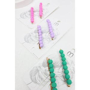 Matte Beaded Bobby Clips