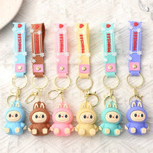 Load image into Gallery viewer, Cute Silicone Cartoon Keychain – Labubu Bag &amp; Car Charm Gift