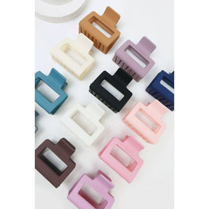 Matte Color Rectangle Medium Hair Clip
